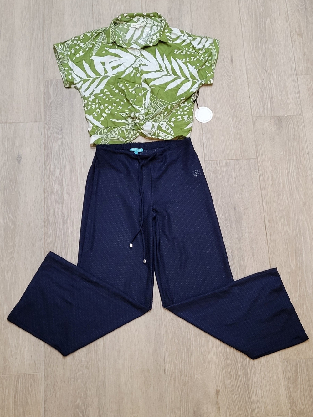 Navy Women’s Drawstring Shore Life Pants Sz S - Picture 4 of 4